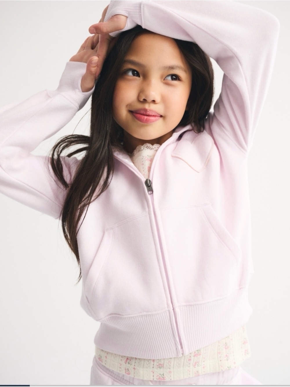 Abercrombie Kids pink zipped hoodie 5/6